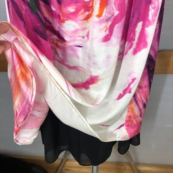 IRIS SETLAKWE Silk Blend Halter Black Pink Abstract Floral Maxi Dress Sz 4 - Picture 7 of 12